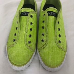 Green Sperry shoes